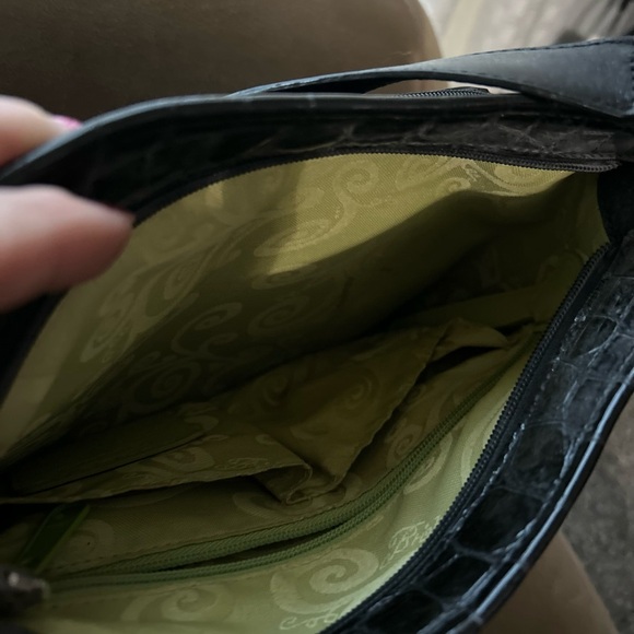 BRIGHTON Vintage - Black Crocodile-Embossed Women's Bag - Picture 10 of 13